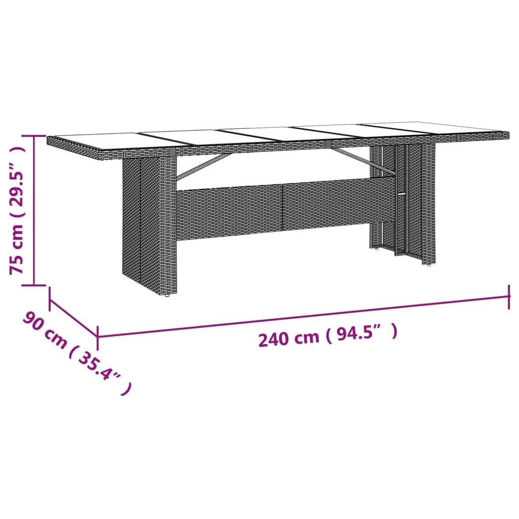 Table d'extérieur résistante aux intempéries en polyrotin beige UV - 6