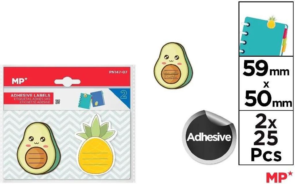 Haftnotizen Avocado/Ananas 2 x 25 Stück – MP Main Paper