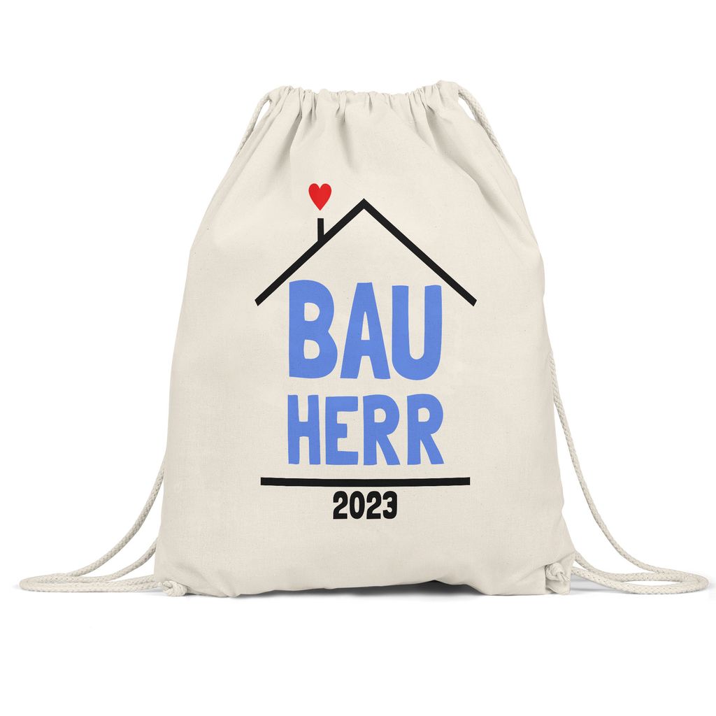 Bauherr 2023 Tasse Hausbau Richtfest Häuslebauer Geschenk Einzug Eigenheim Spruch Lustig Turnbeutel Gymsack