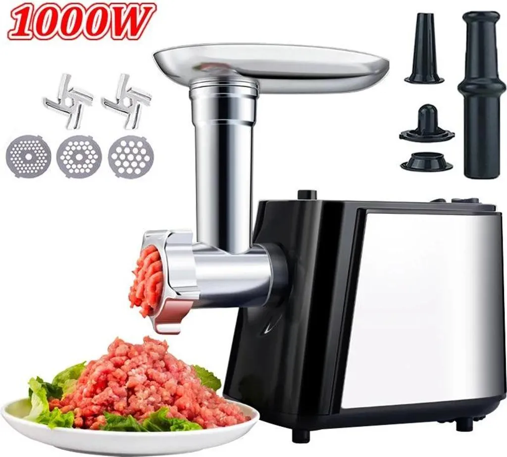 Hachoir à viande 1000W puissant, moteur robuste et lames en inox