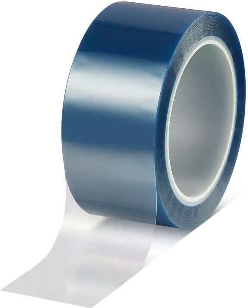 36 Rollen tesa 50650 PET Silikon-Abdeckband, hitzbeständig, 66 m x 50 mm, blau/transluzent