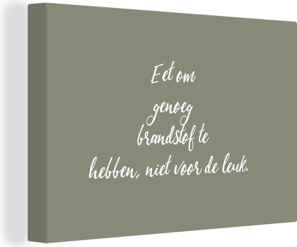 OneMillionCanvasses - Leinwandbilder - 150x100 cm, Iss, um genug Treibstoff zu haben - Zitate - Sprichwörter - Essen, Wandbilder Kunstdruck Wand...