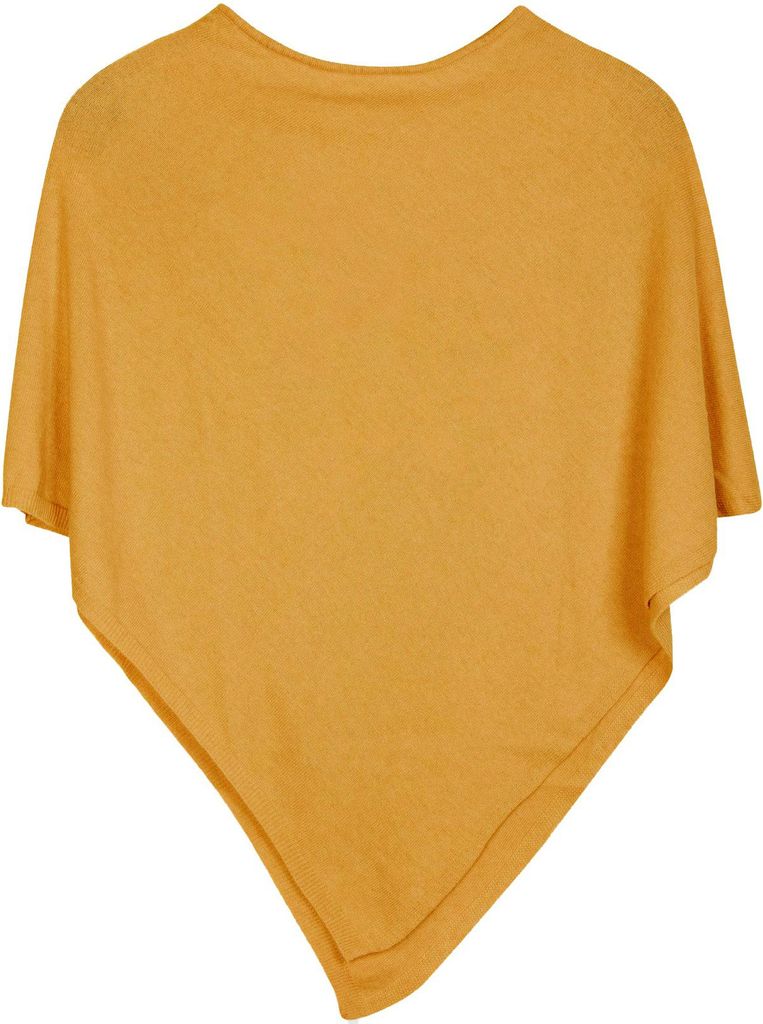 styleBREAKER Damen Feinstrick Poncho in Unifarben, leicht asymmetrischer Schnitt, Ärmellos, Rundhals 08010042