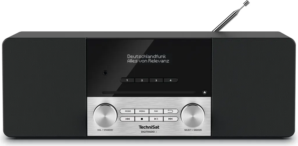 Technisat DigitRadio 3 noir et argenté - Radio numérique DAB+ et FM