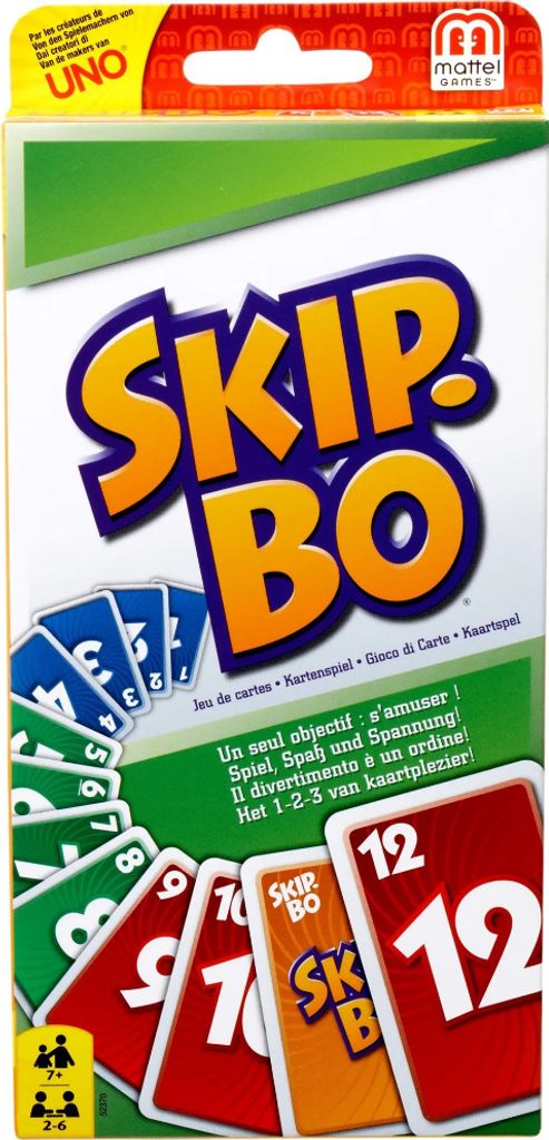 MCBOSON- Mattel Games 52370 UNO SKIP-BO, Kartenspiele, Brettspiele, Familienspiele, Kinderspiele