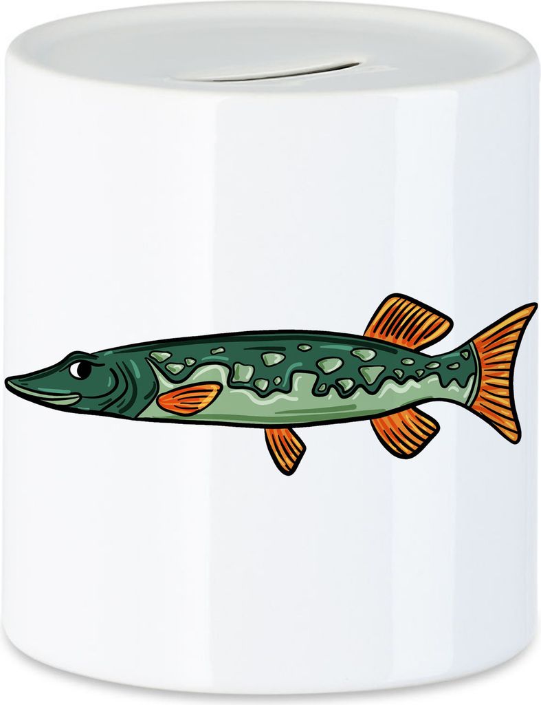 Fisch Spardose Angler Angeln Fische Angelzubehör Geschenkidee Karpfen Dorsch Hecht Forelle