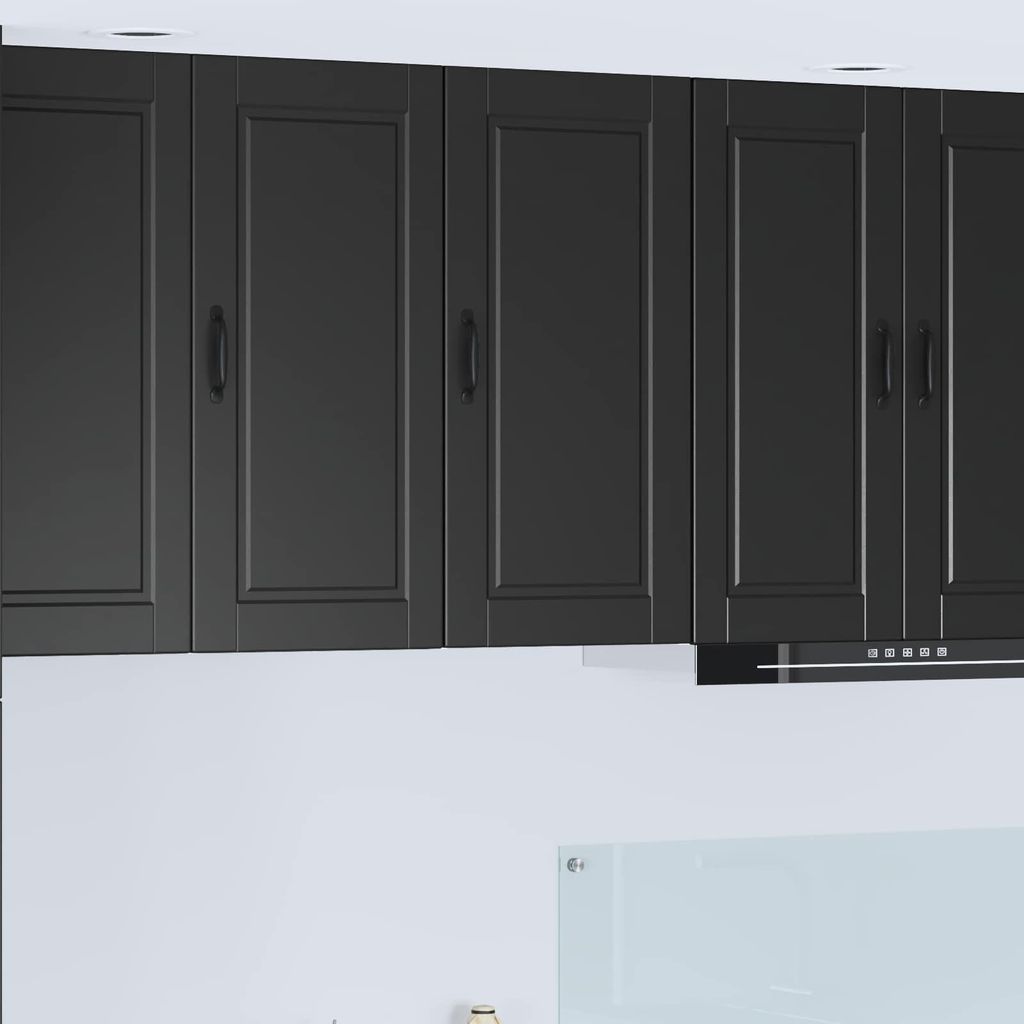 "Schlussverkauf" Küchenschrank/Sideboard - 1 pc - Aufbewahrungsschrank moderne - mit Regal Schwarz 40x31x80 cm Holzwerkstoff C10615