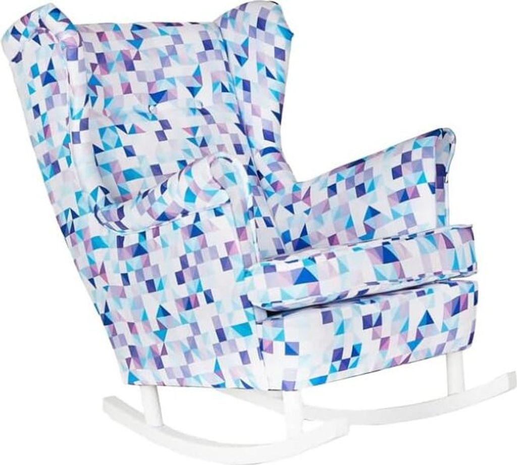 Family Meble Schaukelsessel Print Relaxsessel Skandinavisch Bequemer Ohrensessel Loungesessel Fernsehsessel Für Wohnzimmer Schlafzimmer Büro (M 51)