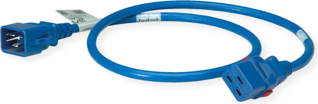 BACHMANN TwyLock C20-C19 1.0m bleu 16A cordon secteur verrouillable