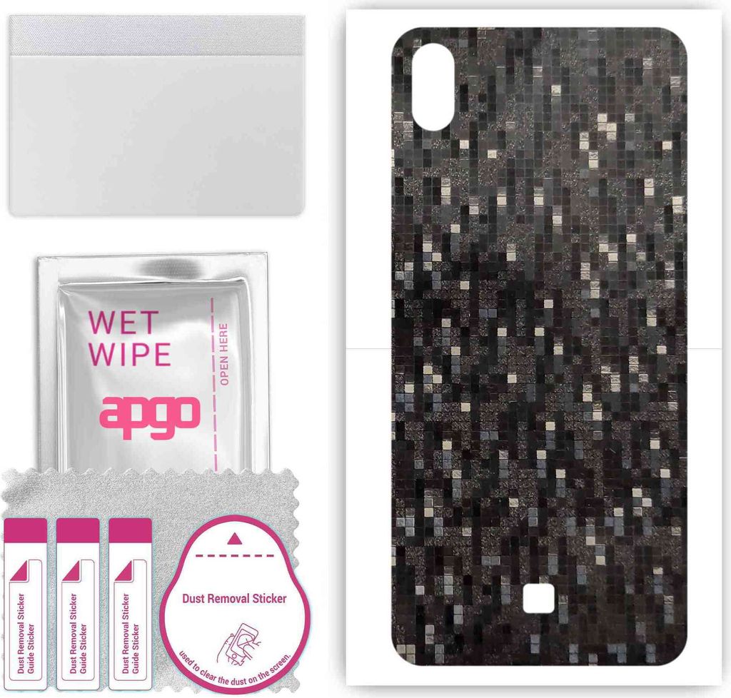 apgo Rückseite Schutzfolie, Skin, kompatibel mit LG K20 (2019), Hinten Displayschutzfolie aus Vinylfolie, kratzfest, einfache Montage - Carbon Bla...