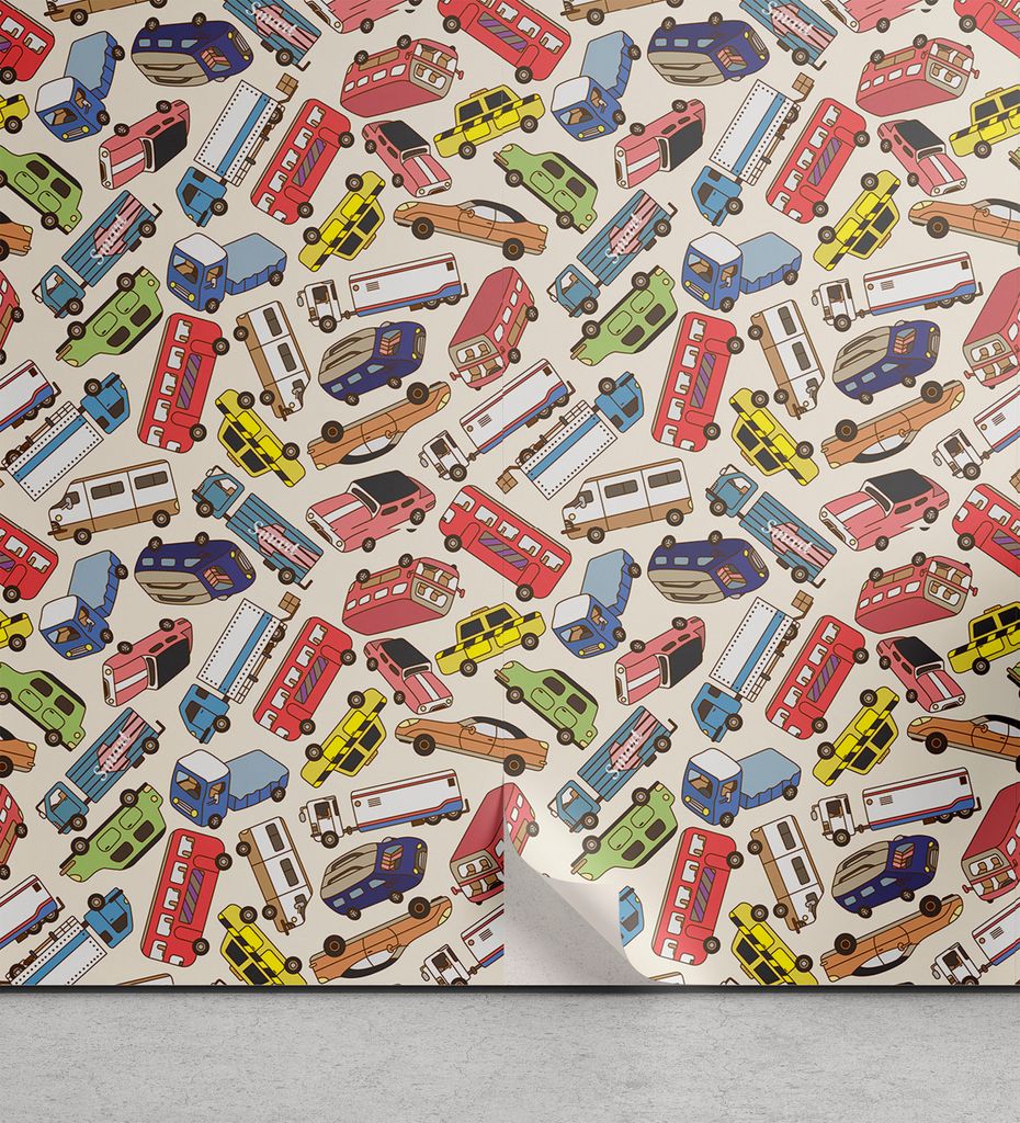 ABAKUHAUS Autos abziehbare & klebbare Tapete für Zuhause, LKW-Transport Taxi Logistik, selbstklebendes Wohnzimmer Küchenakzent, 33 cm x 180 cm, M...