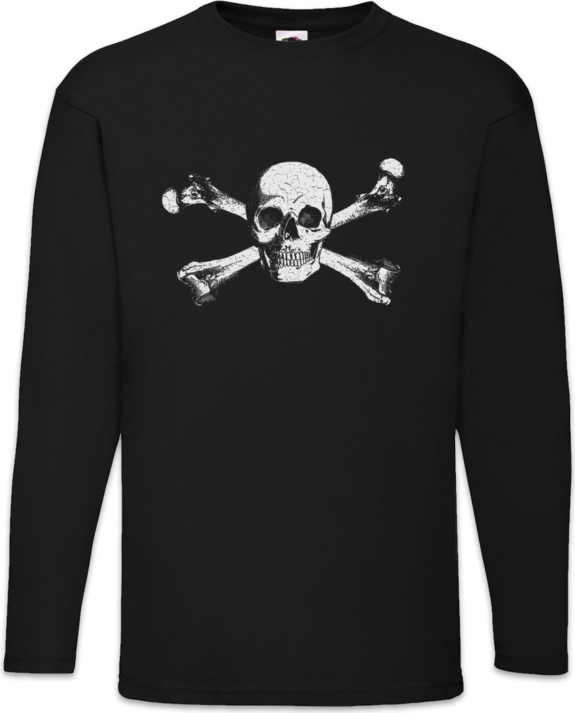 Urban Backwoods Skull & Crossbones, Langarm T-Shirt, Farbe: Schwarz, Größe: 2XL