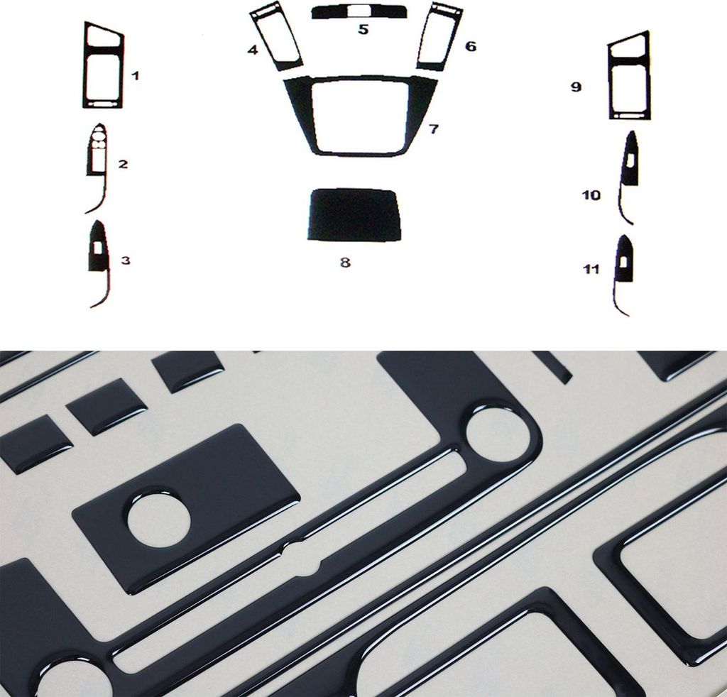 Innenraum Dekor Cockpit für Hyundai i30 2007-2012 Piano Schwarz Optik 11tlg