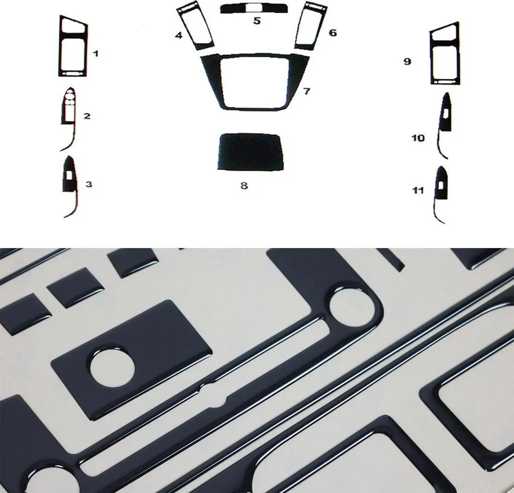 Decorazione interna abitacolo per Hyundai i30 2007-2012 Piano Black Optics 11pcs