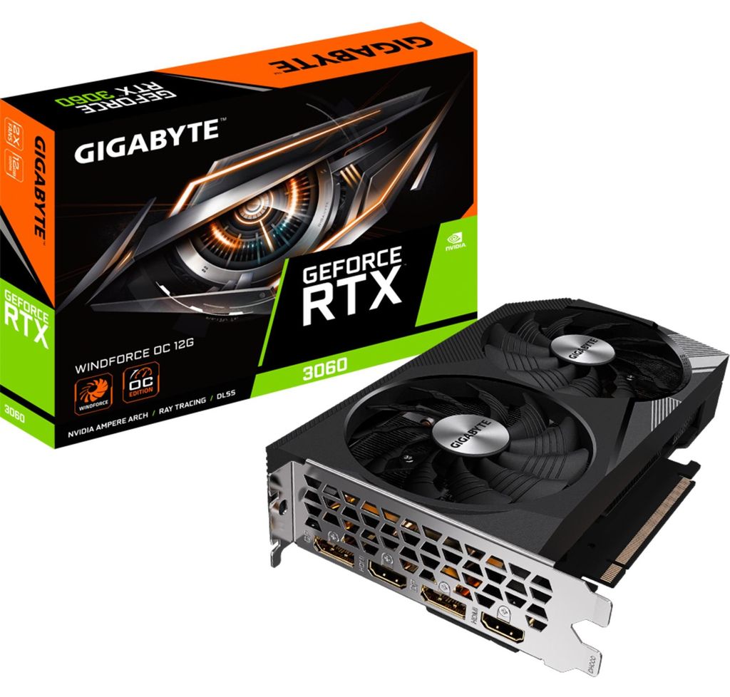Gigabyte GV-N3060WF2OC-12GD 2,0 RTX 3060 Windforce OC 12G Produktbild 