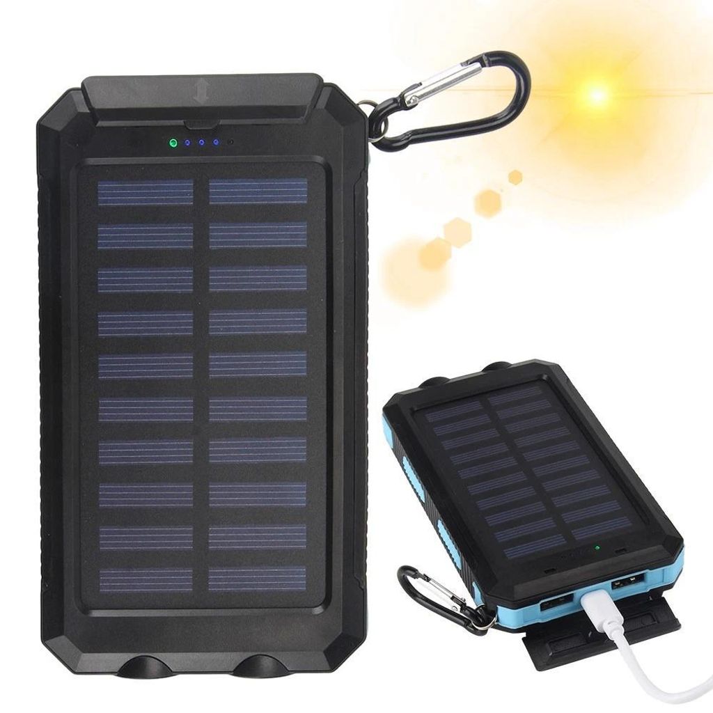 Solar Powerbank 30000mAh Wasserdicht mit 2 USB LED für Produktbild 