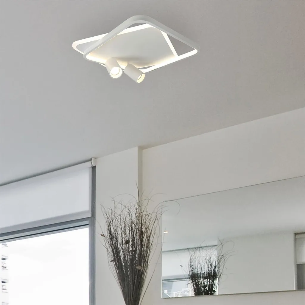 Plafonnier LED 36W à Couleur Variable et Double Projecteur GU10 Orientable