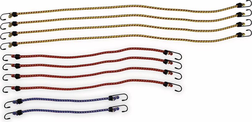 Gepäckspanner Set 10-teilig, 2x 40cm, 4x 60cm, 4x 90cm, Ø 8mm, Metallhaken