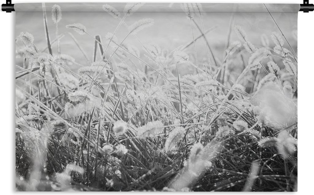 MuchoWow Wandteppich Wandbehang Winter - Eiscreme - Schwarz - Weiß 60x40 cm Tapisserie Dekoration Wandtuch - Wanddekorationen