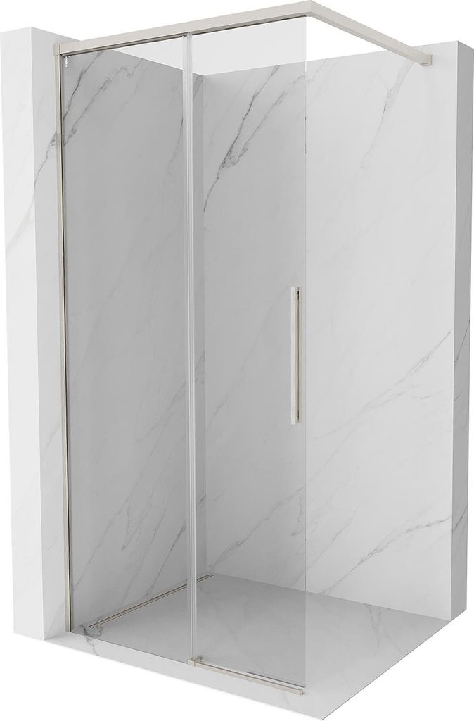 Mexen Rox Duschwand Walk-in 120 x 200 , transparent 8 mm, gebürstetes Nickel - 8C2-120-003-97-00
