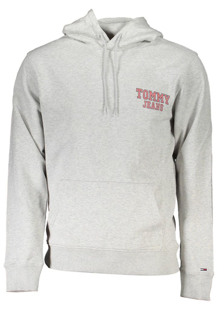 Herren Graues Kapuzen-Sweatshirt aus Baumwolle mit Print & Produktbild 