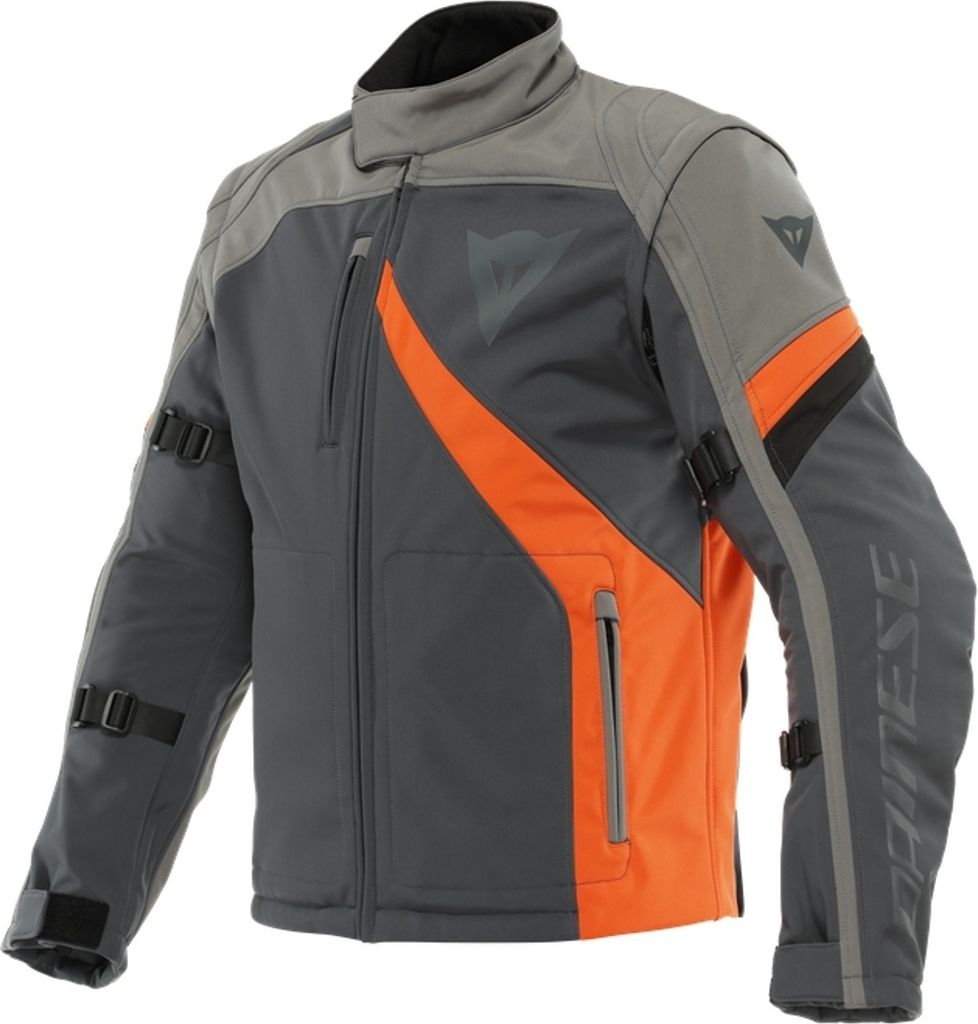 Dainese Ranch Tex Motorrad Textiljacke, schwarz/grau/orange, 48
