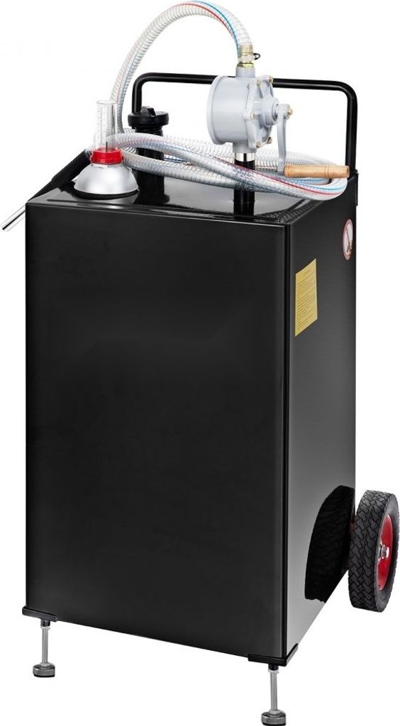 Kraftstoffkanister 30 Gallonen mit 2 Rädern und manueller Pumpe, Schwarz - Smarter Sprit-Speicher - Kraftstoff Caddy