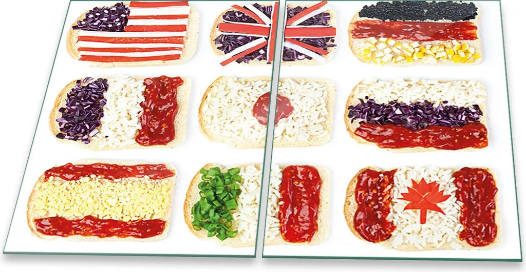 Set 2 Coprifornelli Universali Vetro Temperato 40x52 Food Colorful