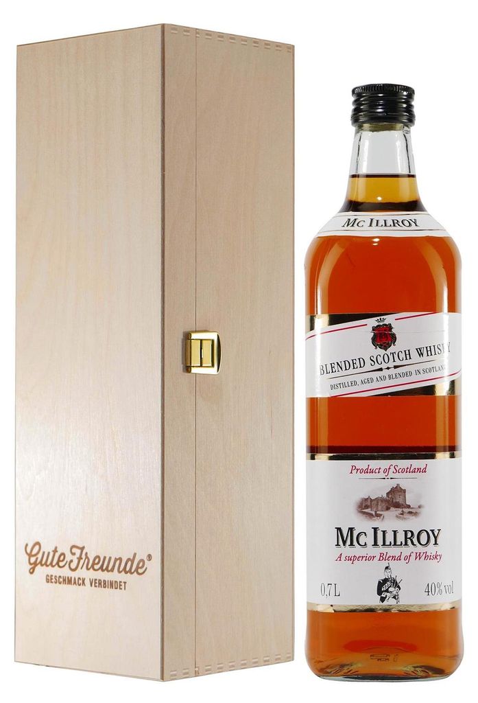 Mc Illroy Blended Scotch Whisky mit Geschenk-Holzkiste
