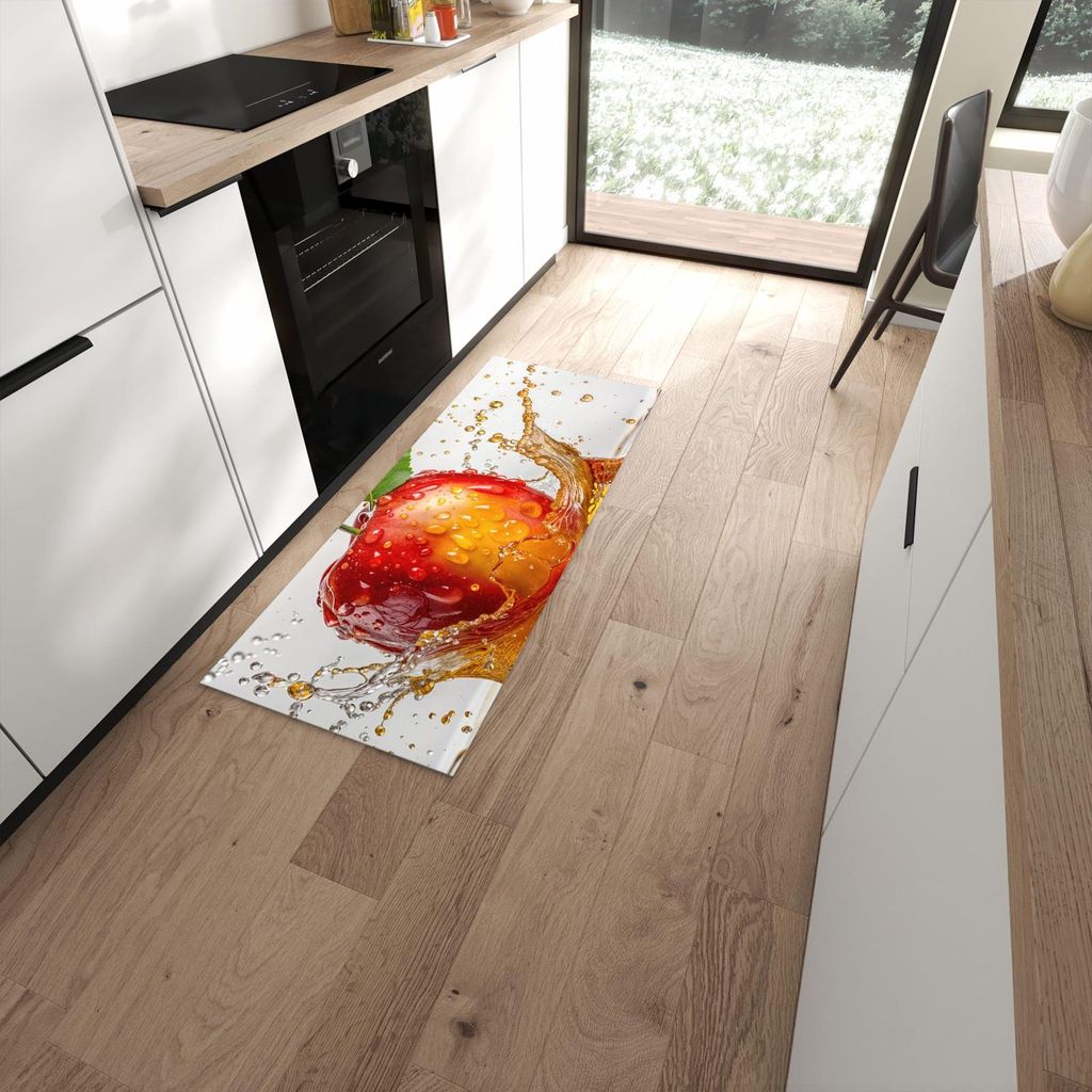 Küchenteppich 60x150cm rutschfest & abwischbar PVC Läufer - Apfel von Spritzender