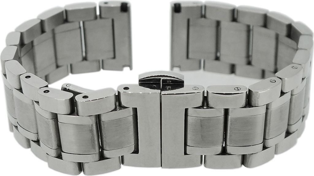 Minott > Uhrenarmband Edelstahlband massiv > Edelstahl silberfarben , Stegbreite:22mm