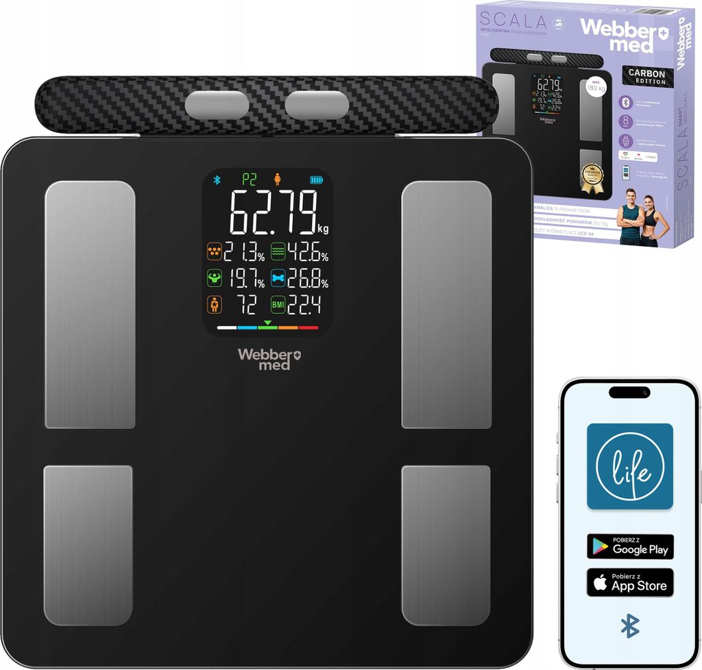 Waga Łazienkowa Analityczna 15 Parametrów Apple Health, Zdjęcie produktu 