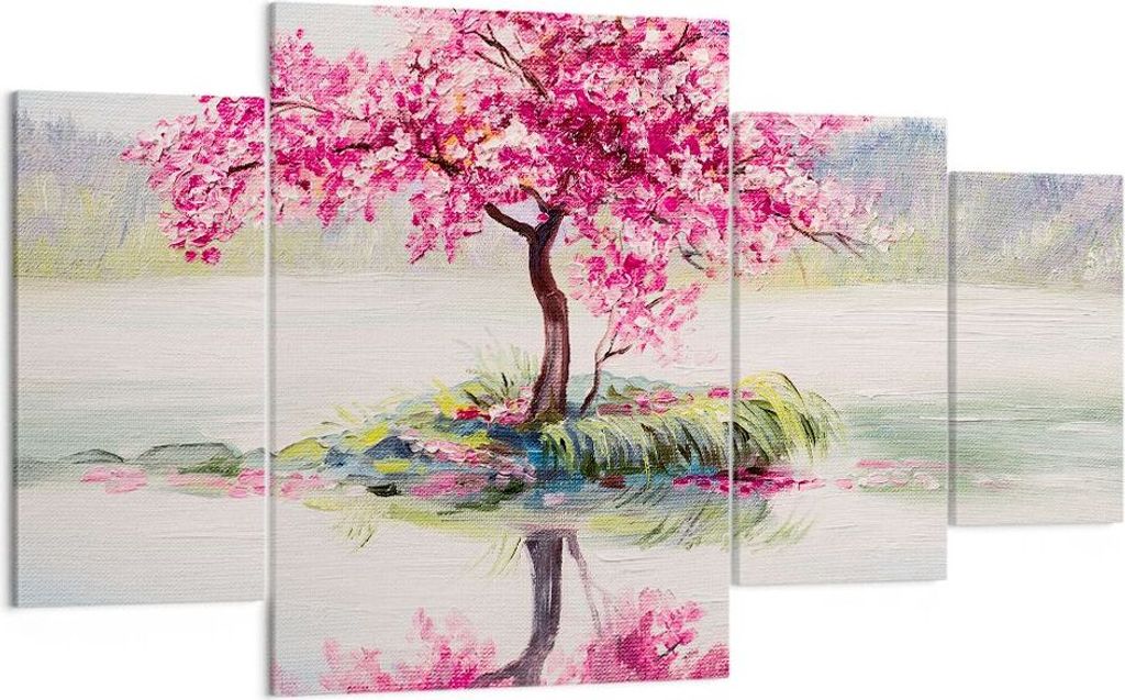 Bild auf Leinwand - Leinwandbild - Baum Abstraktion - 160x90cm - Wand Bild - Wanddeko - Wandbilder - Leinwanddruck - Bilder - Kunstdruck - Wanddeko...