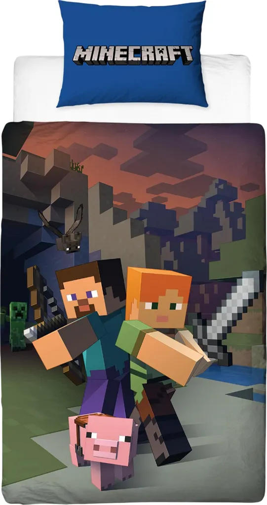 Parure de lit Minecraft Good Guys réversible TC274 multicolore lit 1 place - 2