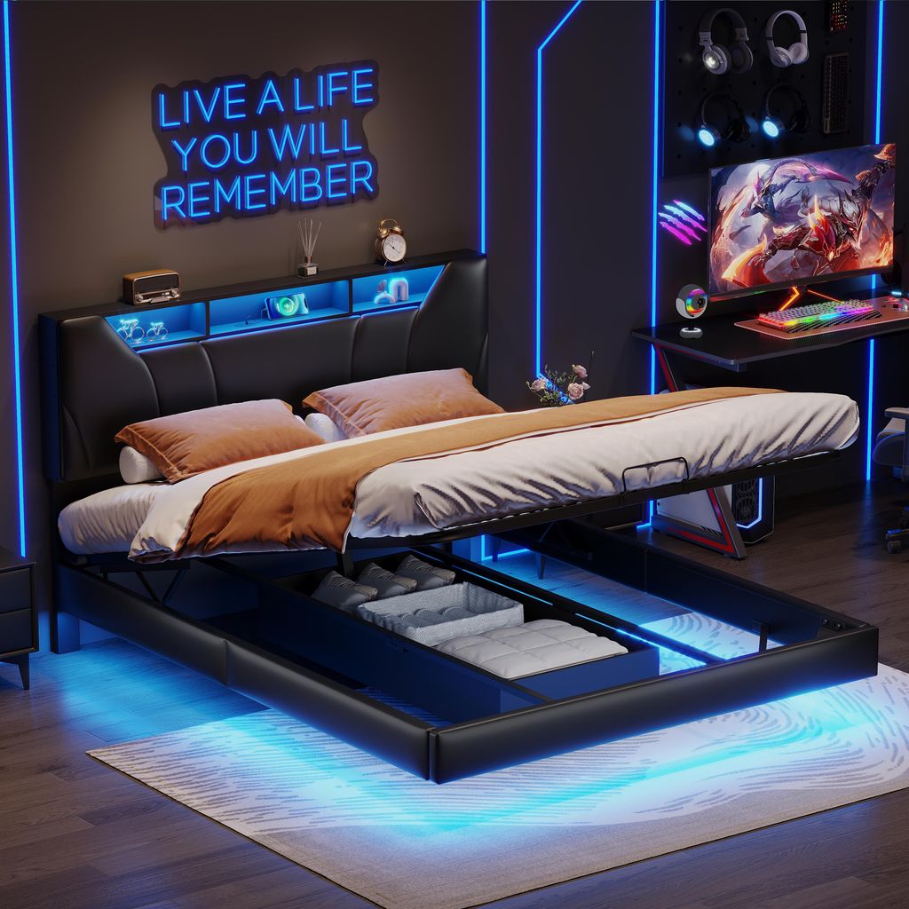 Čalúnená posteľ ProximaX 140x200 cm čierna | hydraulická Obrázok produktu 