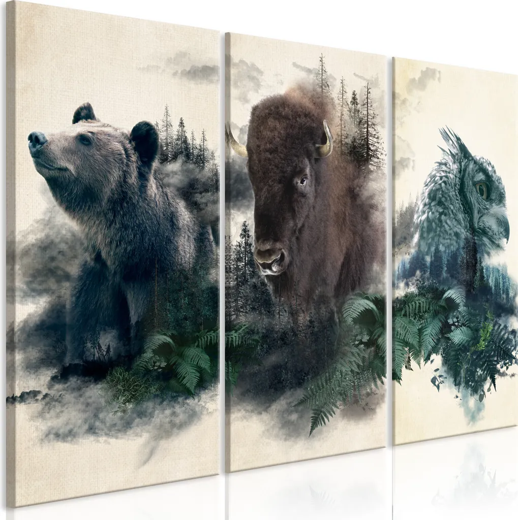 Quadro su tela Grembo della Natura 3 parti 90x60 cm - Arredo Moderno