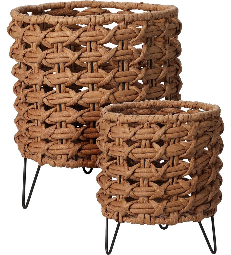ProGarden Übertopf auf Beinen boho 2er Set braun Produktbild 