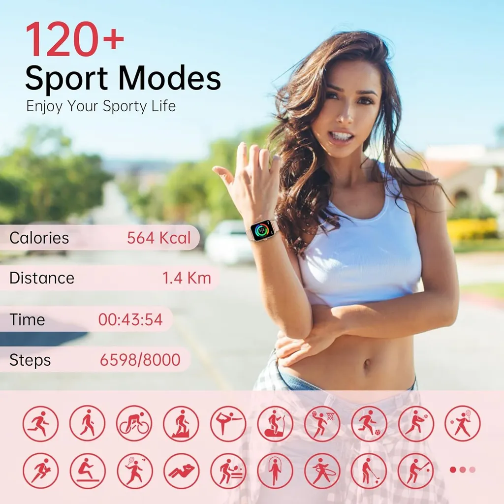 Smartwatch Elegante 1.85" Chiamate Bluetooth e Salute iOS Android - 4
