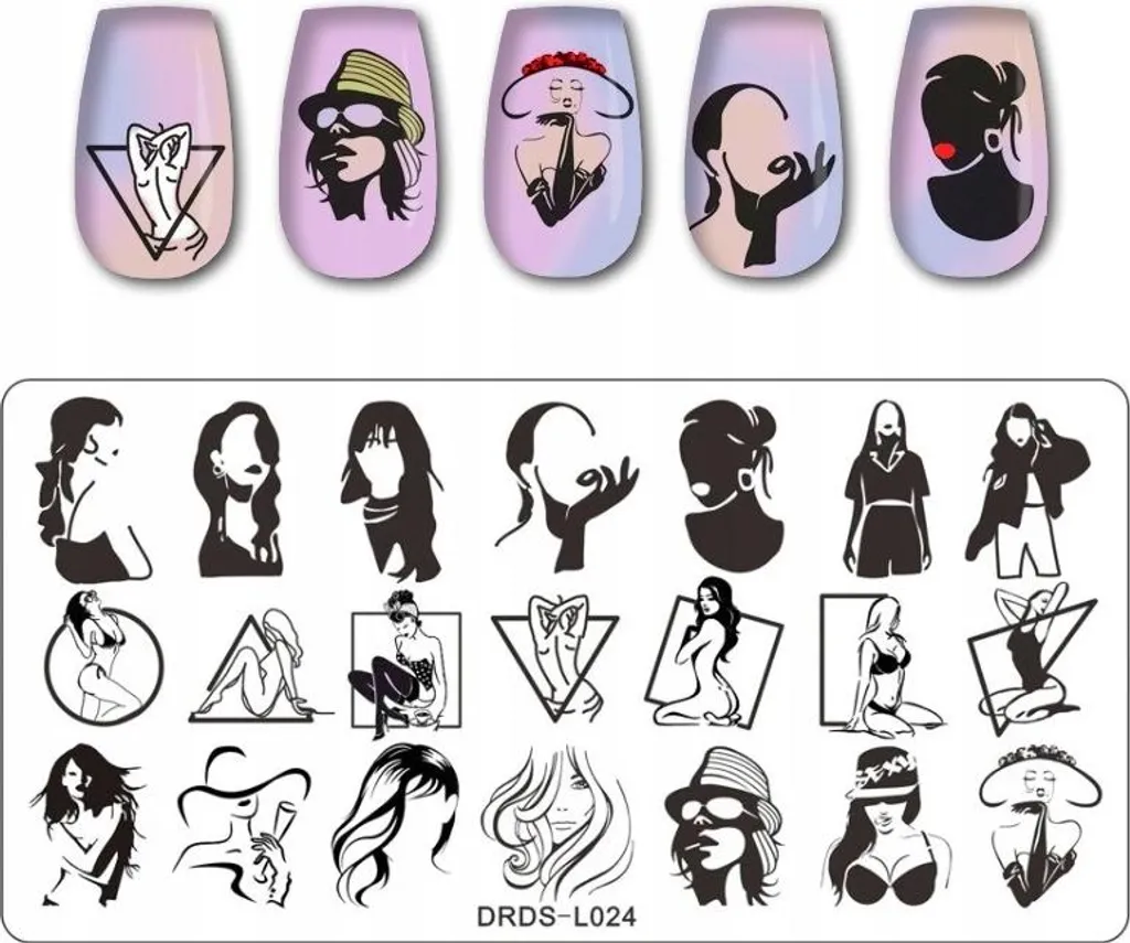 Fornitura Piastre Stamping DRDS-L024 | Accessori Nail Art Bulk