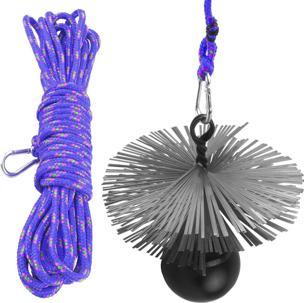 BAUSTER Kaminreinigungsset: Schornsteinkugel 1,9kg + Seil 5m + Kaminbesen 150mm Komplettangebot Reinigungsset für Schornsteine Schornstein-Kompl...