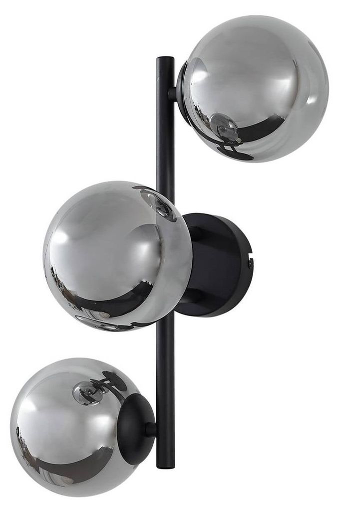 Lindby Wandleuchte Orbelia, schwarz, 3-flammig, Glas, G9