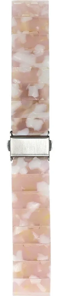 Bracelet 20mm Résine Rose Perle QuickRelease - Finition Haute Qualité