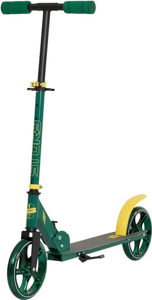 Story Lux Transportroller Grün/Glitzer – Komfortabler Trittroller mit verstellbarem Lenker & großen Rädern