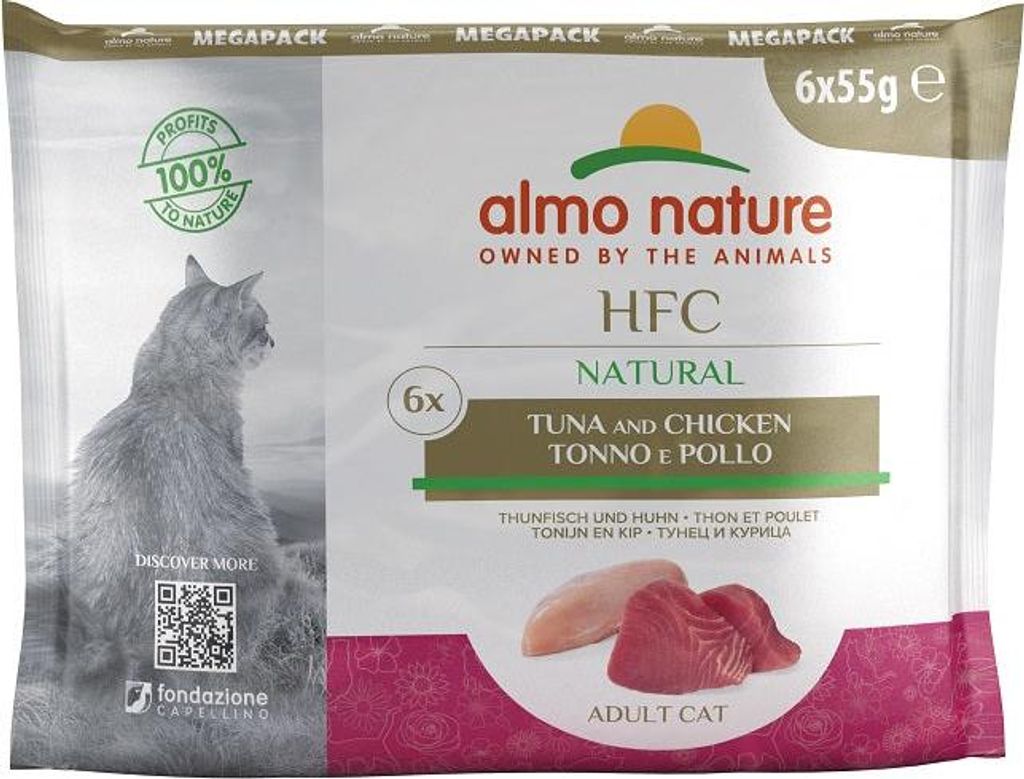 Almo Nature HFC Natural 6x55g 8er Pack | Thunfisch und Huhn