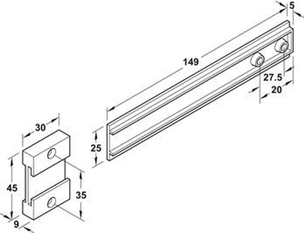 Mitnehmerbeschlag für Kühlschrankmöbel HAFELE - 568.16.007