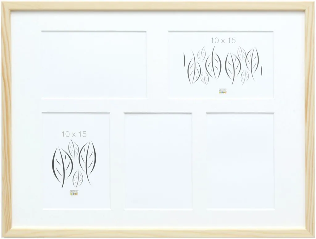 Cadre photo galerie 5 vues 10x15 cm Deknudt bois pour décor mural zen
