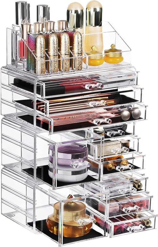 Rangement maquillage XXL transparent : fini le désordre avec 11 tiroirs