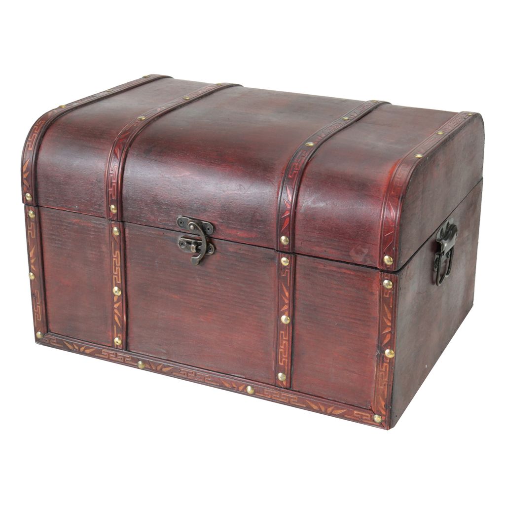 großer Holzkoffer praktische Holzkiste mit Deckel Box Holzbox Koffer 35x25 