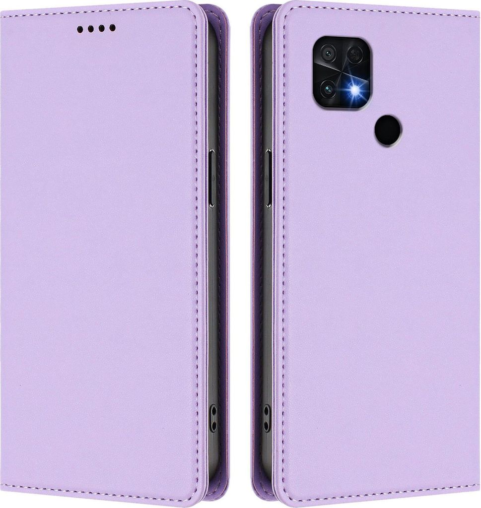 Handyhülle für Xiaomi Poco C40/Redmi 10C, Kunstleder Klapphülle Stoßfeste Magnetische Hülle mit Ständer Violett