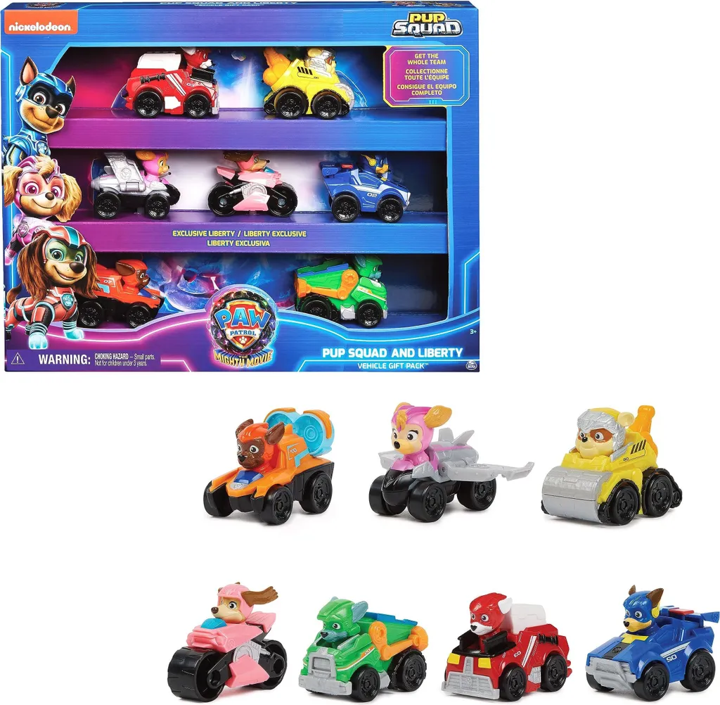 Spin Master PAW Patrol Movie 2 Pup Squad Racers Coffret de 7 Véhicules